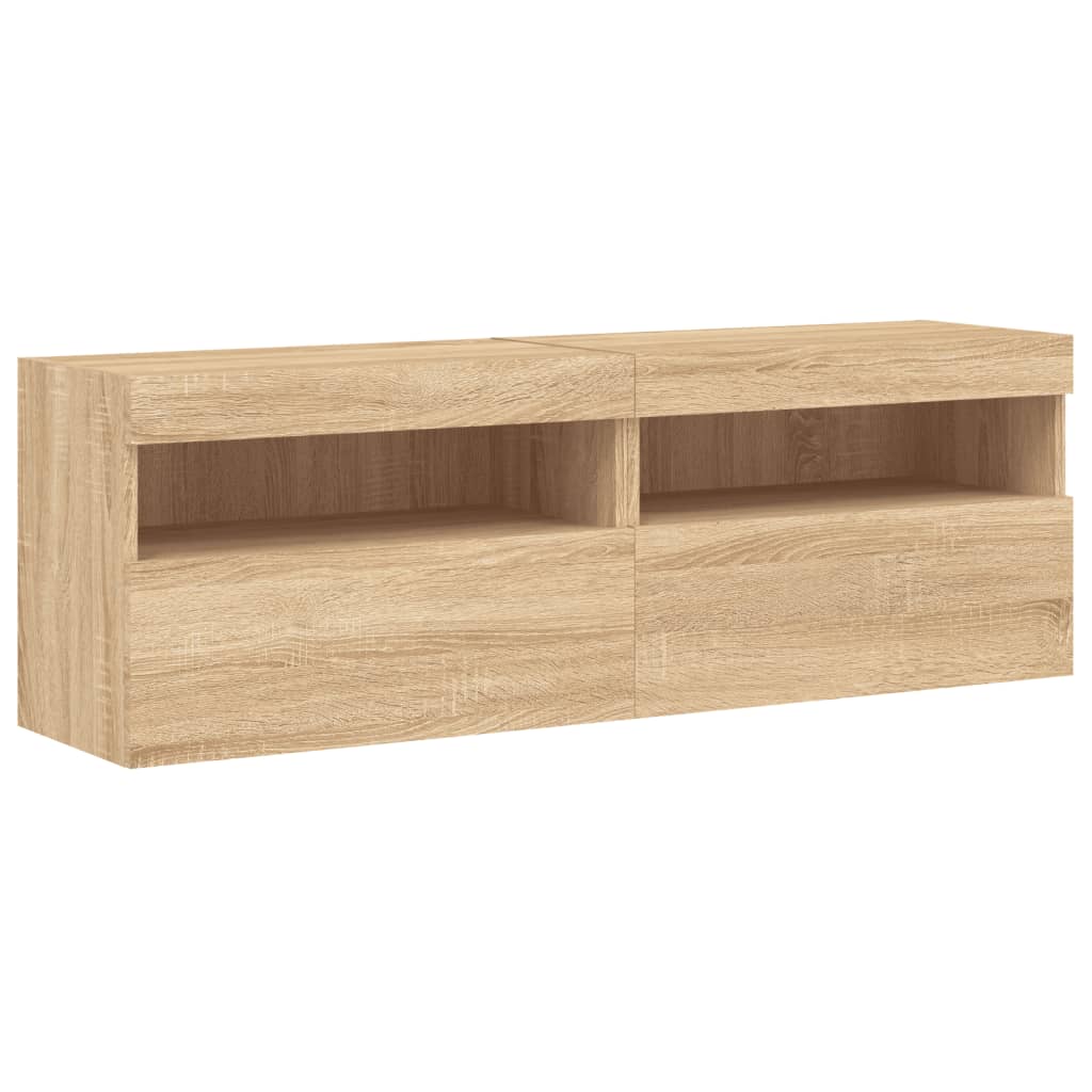 8-dijelni set zidnih TV ormarića LED boja hrasta sonome