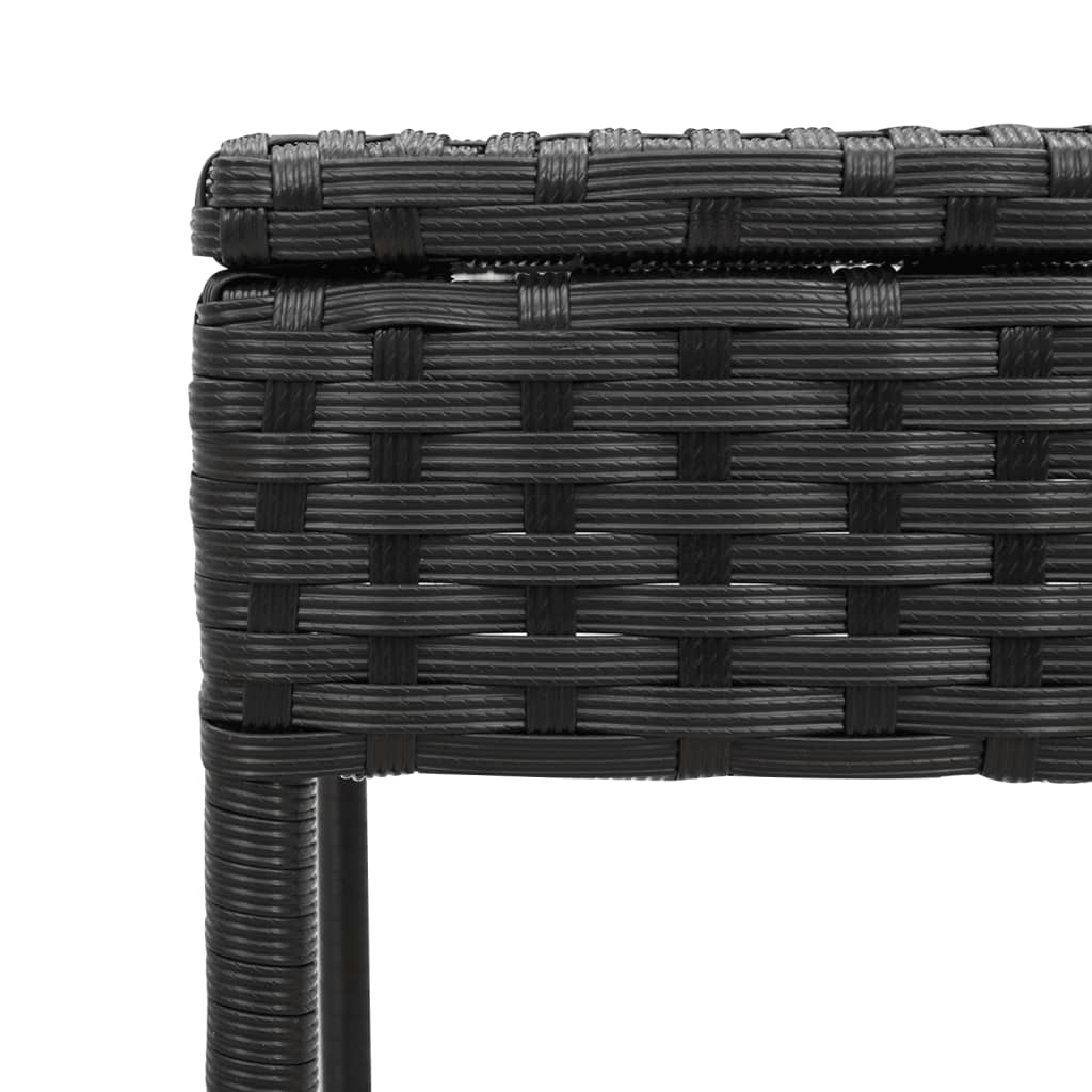 Ležaljke za sunčanje 2 kom sa stolom crni poliratan