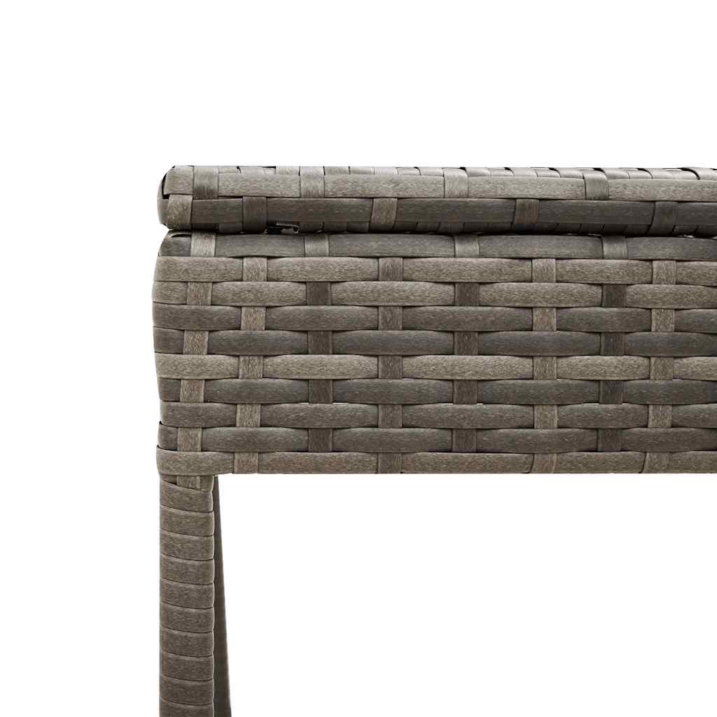 Ležaljka za sunčanje sa stolom i jastukom siva poli ratan