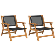 Vrtni namještaj 2 pcs Crna 67 x 78 x 73 cm Čvrsto drvo akacije