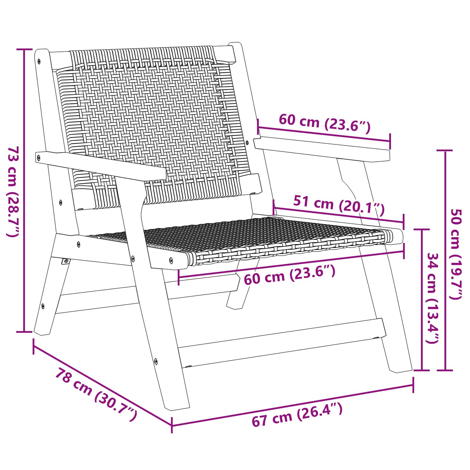 Vrtni namještaj 2 pcs Crna 67 x 78 x 73 cm Čvrsto drvo akacije