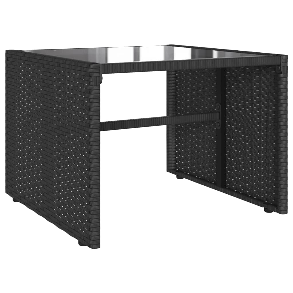 4-dijelni set vrtnih sofa od poliratana s jastucima crni