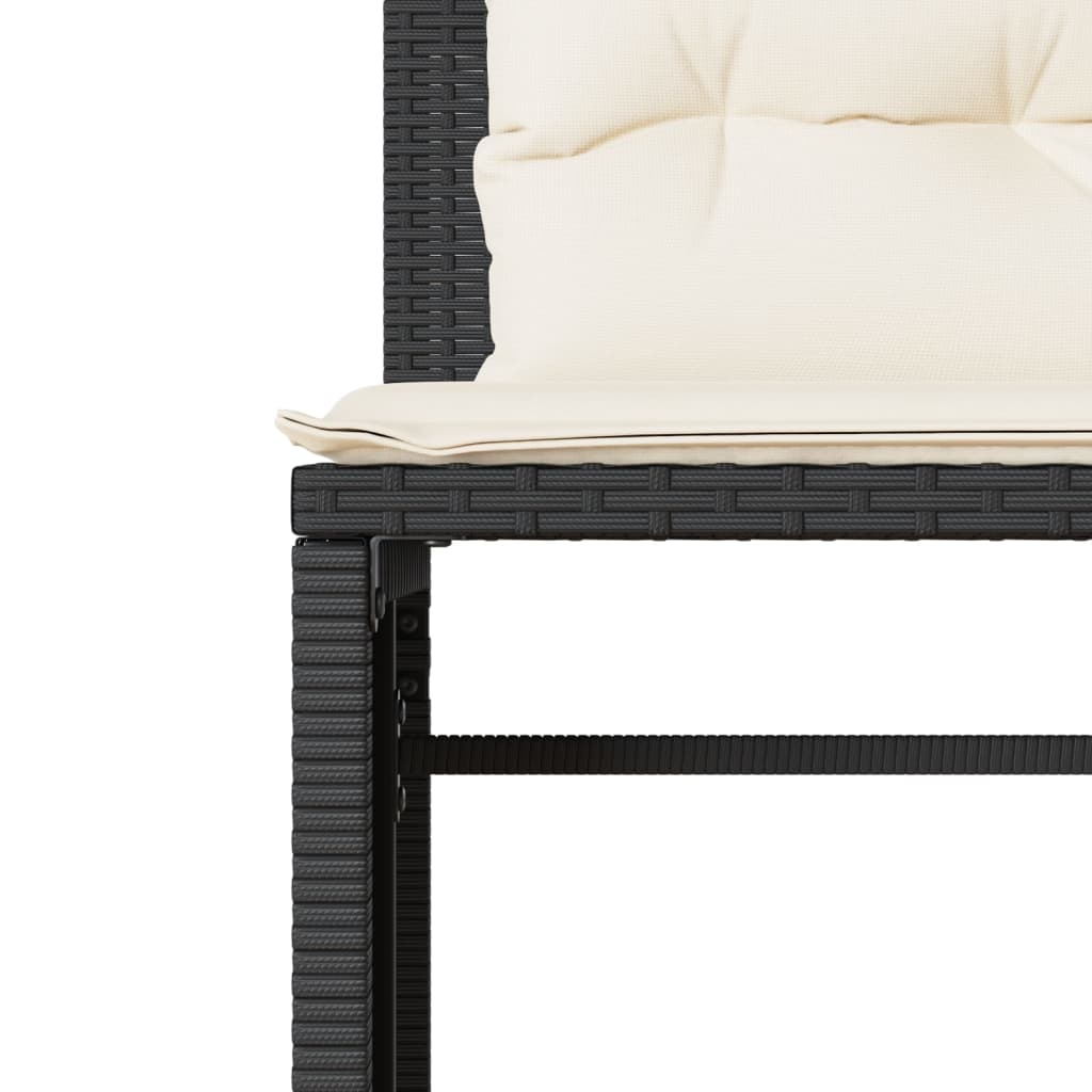 4-dijelni set vrtnih sofa od poliratana s jastucima crni