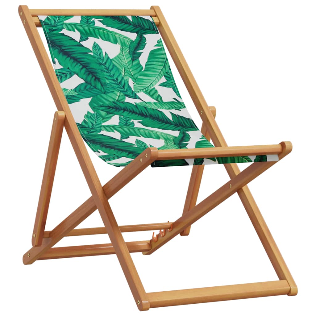 Sklopiva stolica za plažu uzorak lišća od eukaliptusa i tkanine