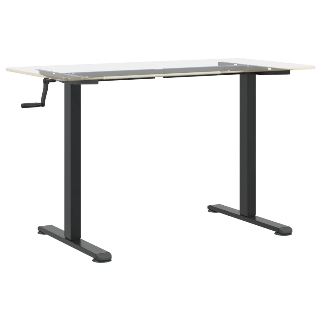 Samostojeći okvir za stol crni (94-135)x60x(70-114) cm čelični