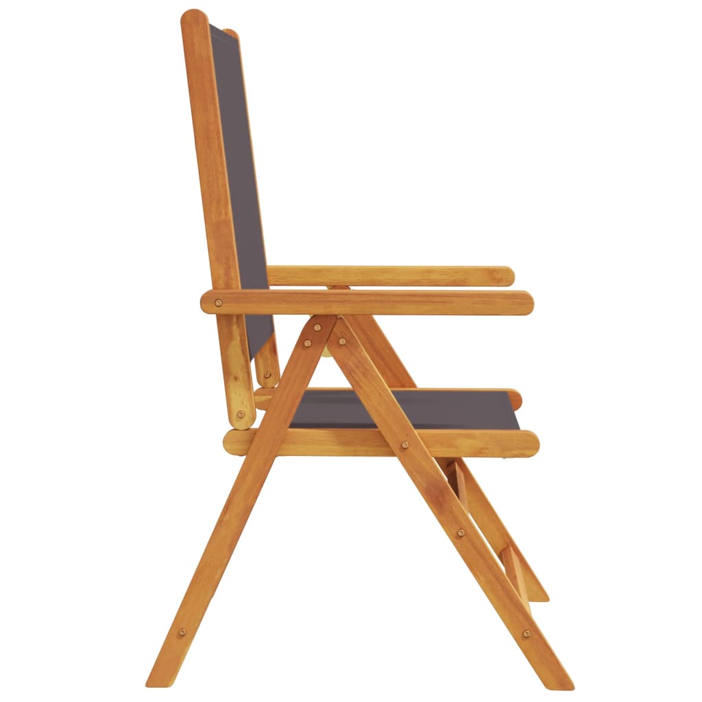 Vrtne stolice 2 kom antracit od masivnog drva bagrema i tkanine