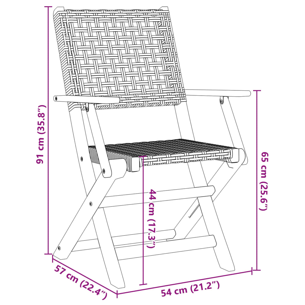 Vrtne stolice 2 kom bež od masivnog drva bagrema i poliratana