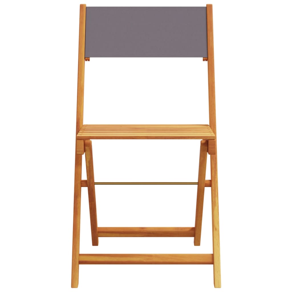Bistro stolice 2 kom antracit masivno drvo bagrema i tkanina