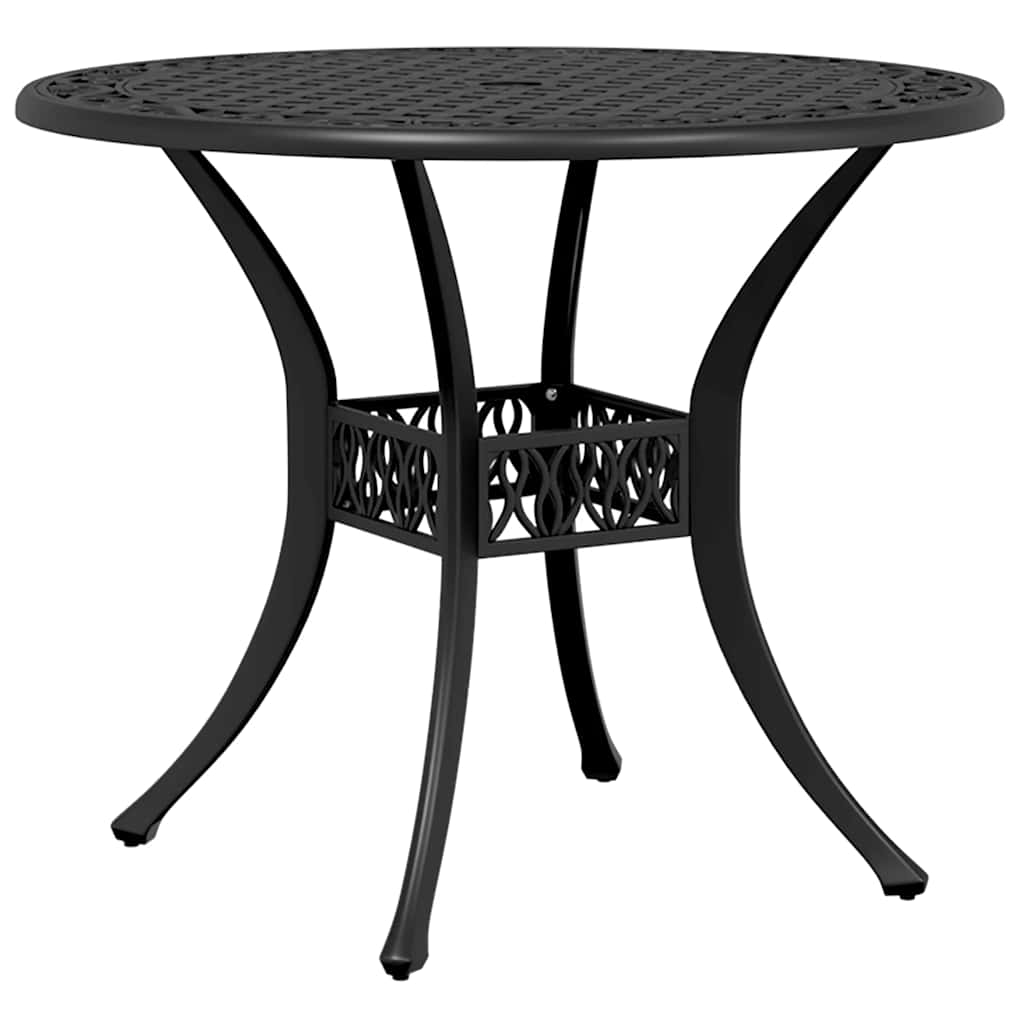 Vrtni stol crni Ø 90 x 75 cm od lijevanog aluminija