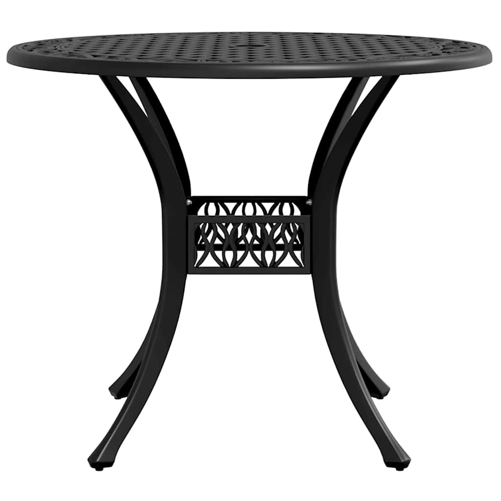 Vrtni stol crni Ø 90 x 75 cm od lijevanog aluminija