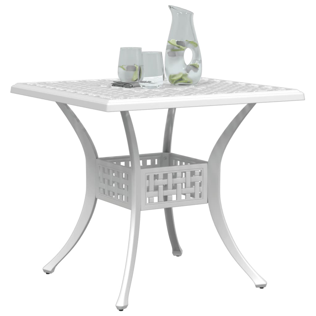 Vrtni stol bijeli 80x80x75 cm od lijevanog aluminija