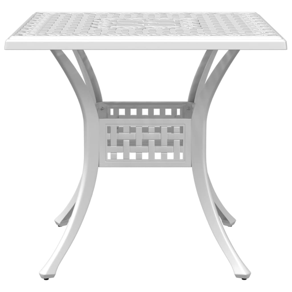 Vrtni stol bijeli 80x80x75 cm od lijevanog aluminija
