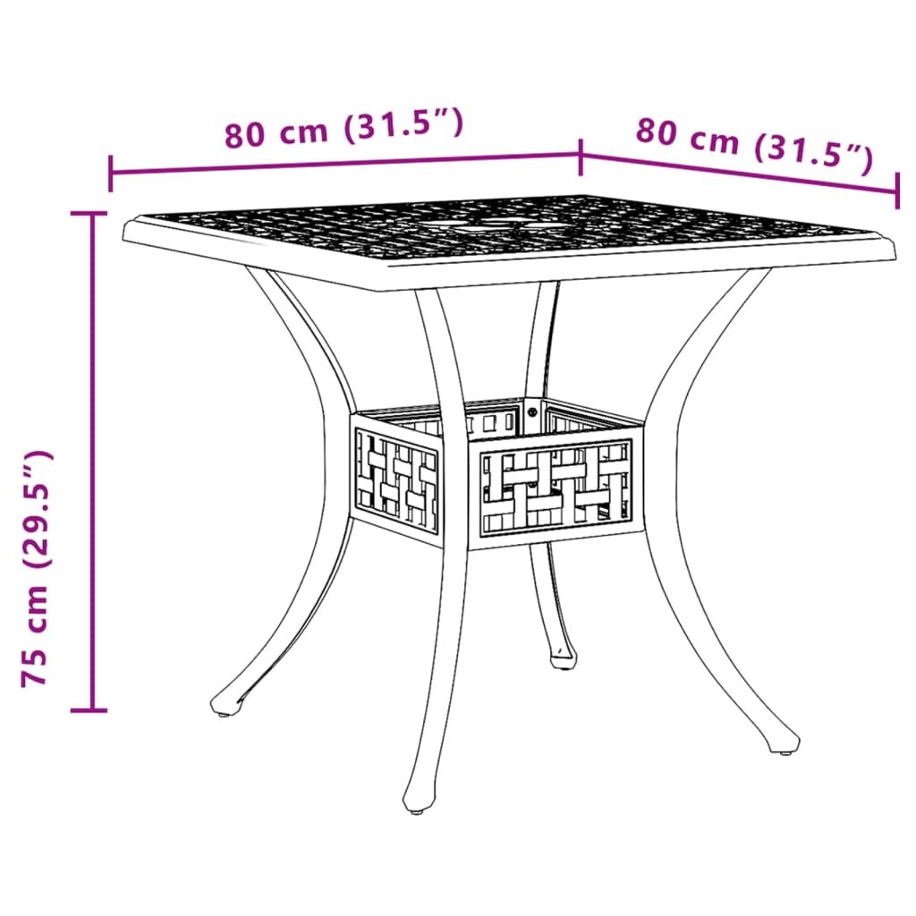 Vrtni stol bijeli 80x80x75 cm od lijevanog aluminija