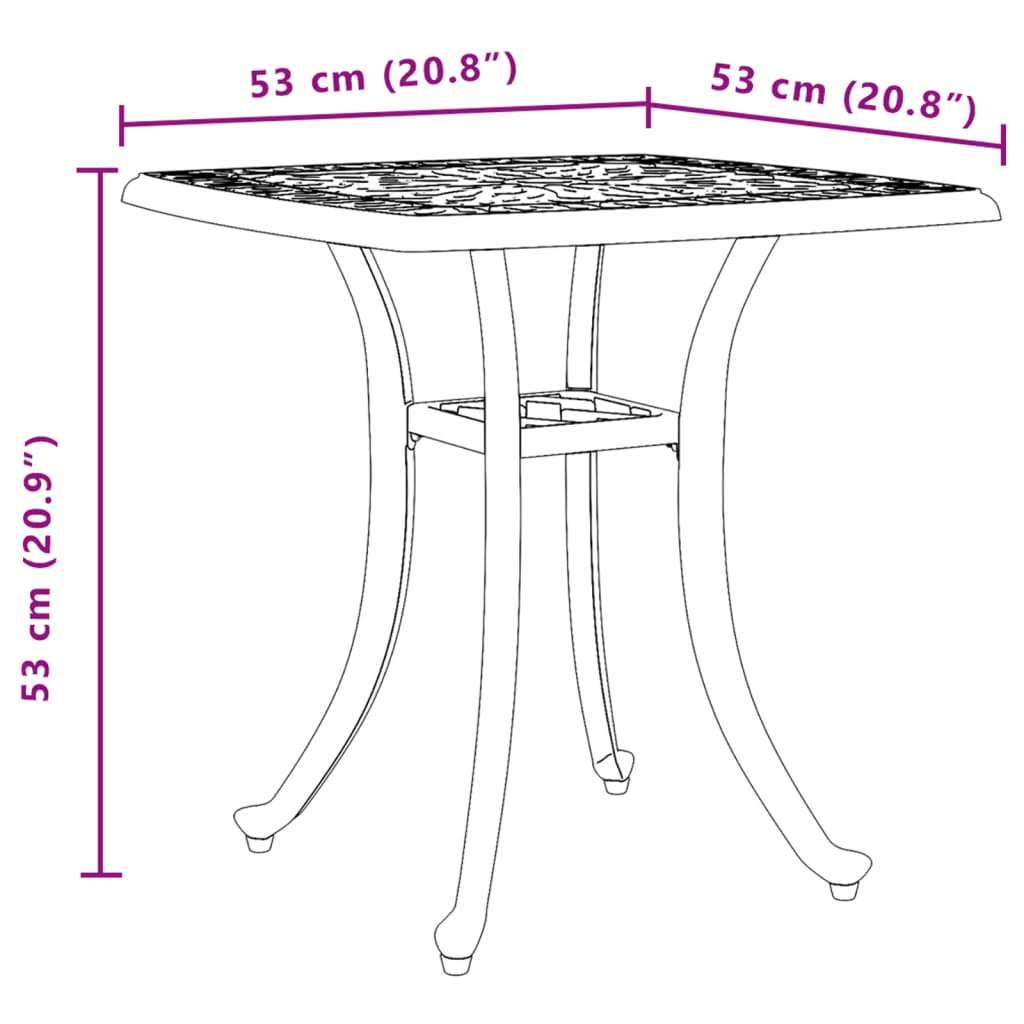 Vrtni stol zeleni 53 x 53 x 53 cm od lijevanog aluminija