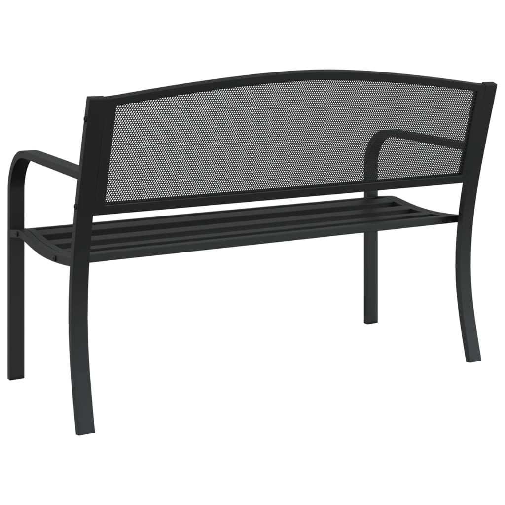Vrtna klupa 119 cm crna čelična