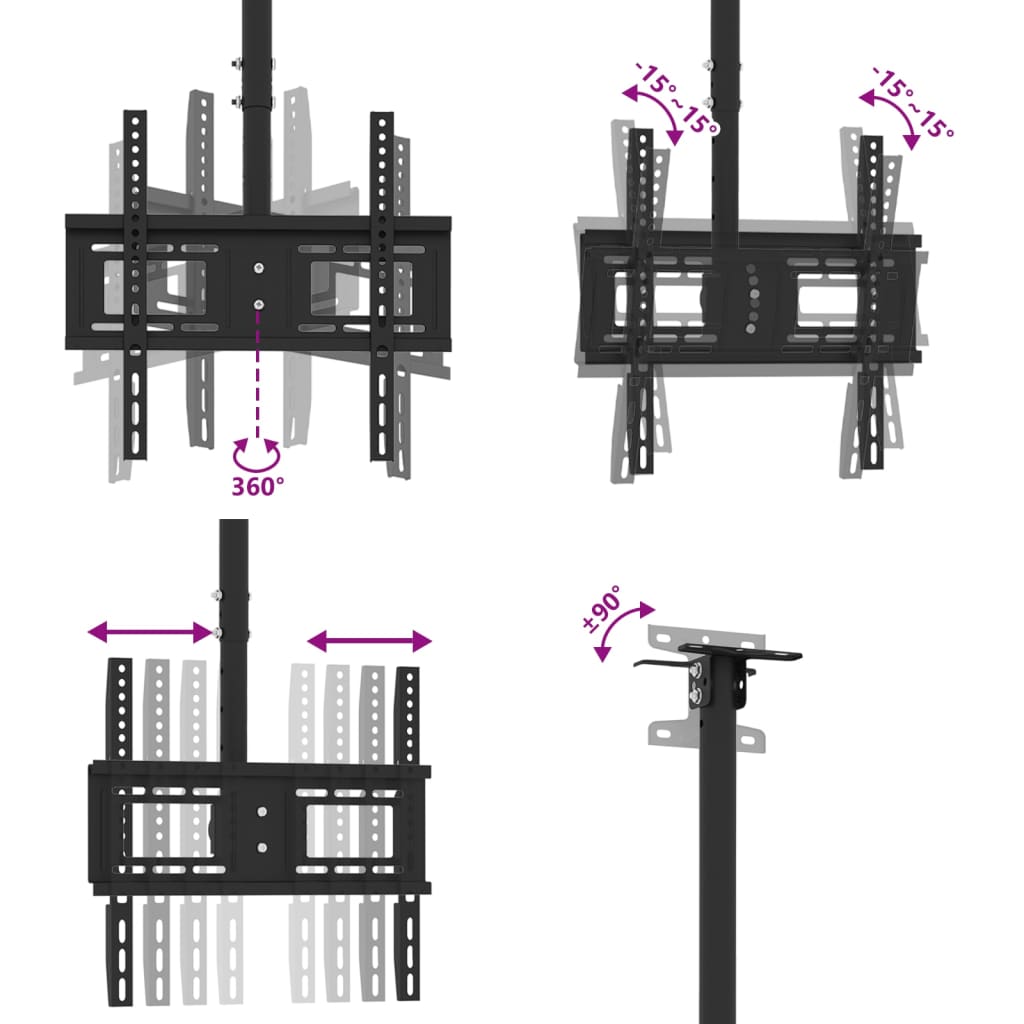 Stropni TV nosač za zaslon od 32-65 inča VESA 400x400 mm 40 kg