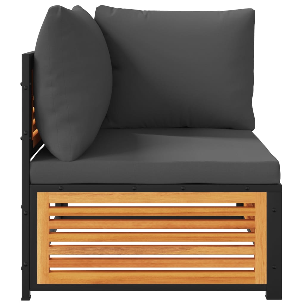 Kutna vrtna sofa s jastucima od masivnog drva bagrema
