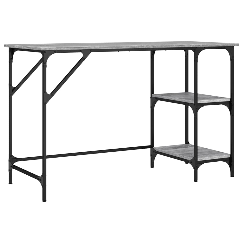 Radni stol boja hrasta 120x50x75 cm metal i konstruirano drvo