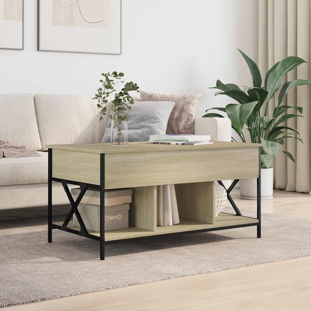 Stolić za kavu boja hrasta sonome 100x55x50 cm od drva i metala