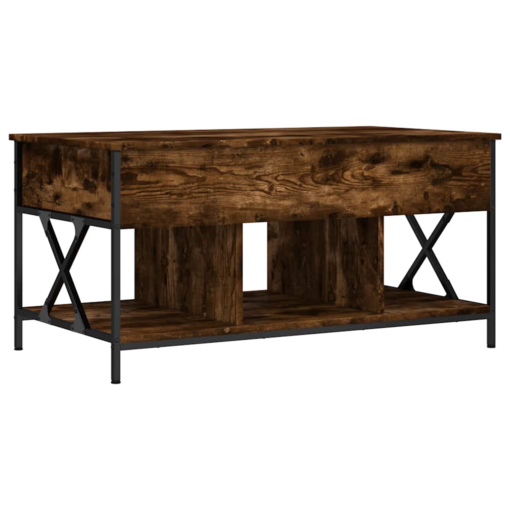 Stolić za kavu boja hrasta 100 x 55 x 50 cm od drva i metala