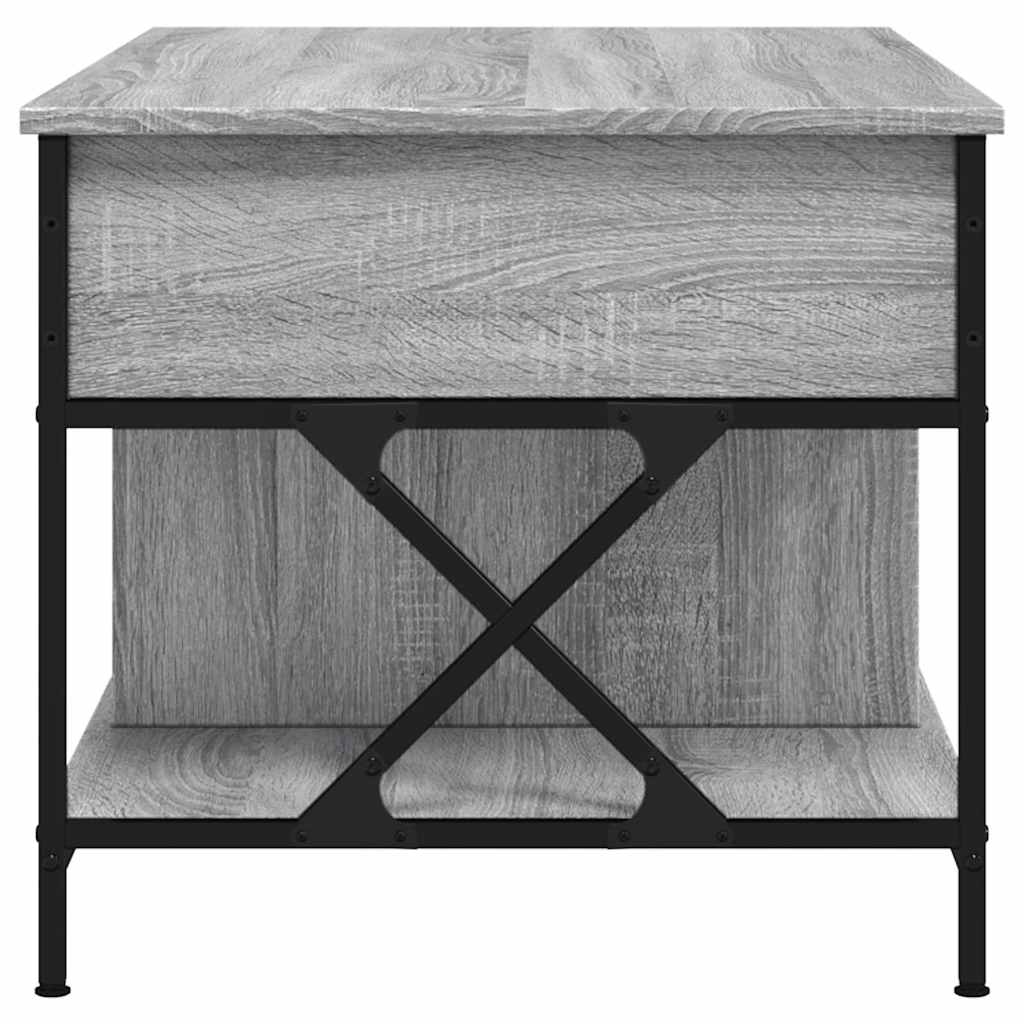 Stolić za kavu siva boja hrasta 100x55x50 cm od drva i metala