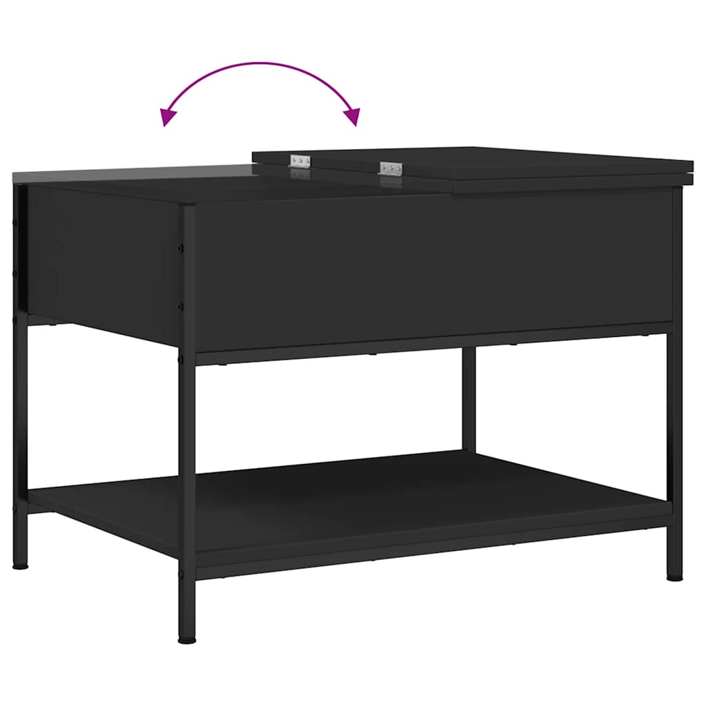 Stolić za kavu crni 70 x 50 x 50 cm konstruirano drvo i metal