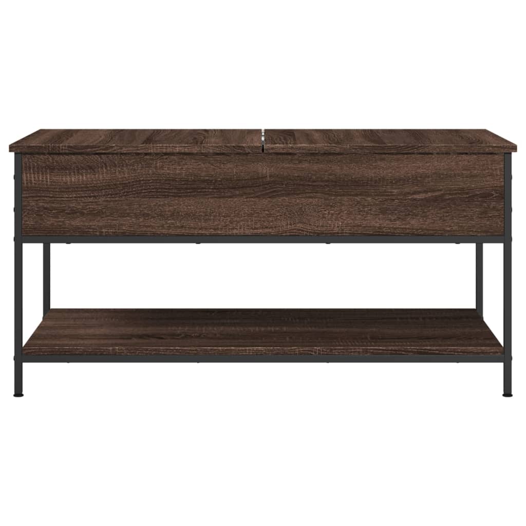 Stolić za kavu smeđa boja hrasta 100x50x50 cm od drva i metala