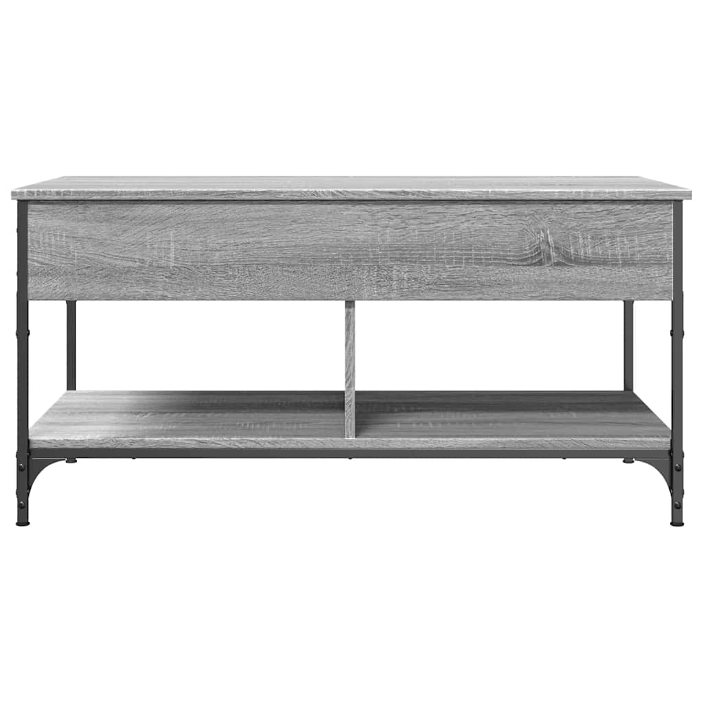 Stolić za kavu siva boja hrasta 100x50x50 cm od drva i metala