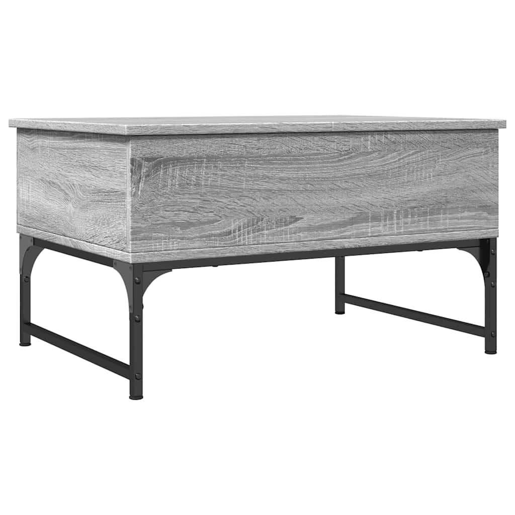 Stolić za kavu siva boja hrasta 70x50x40 cm od drva i metala