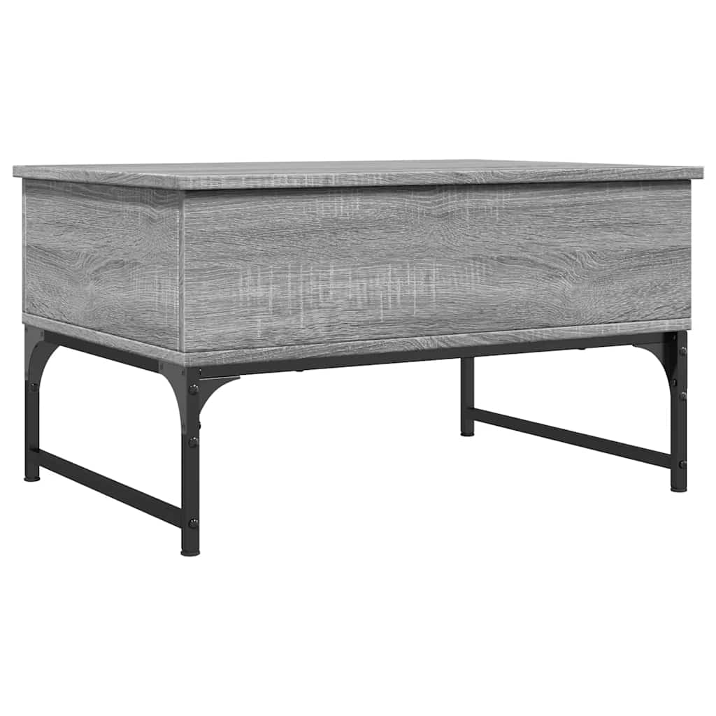 Stolić za kavu siva boja hrasta 70x50x40 cm od drva i metala