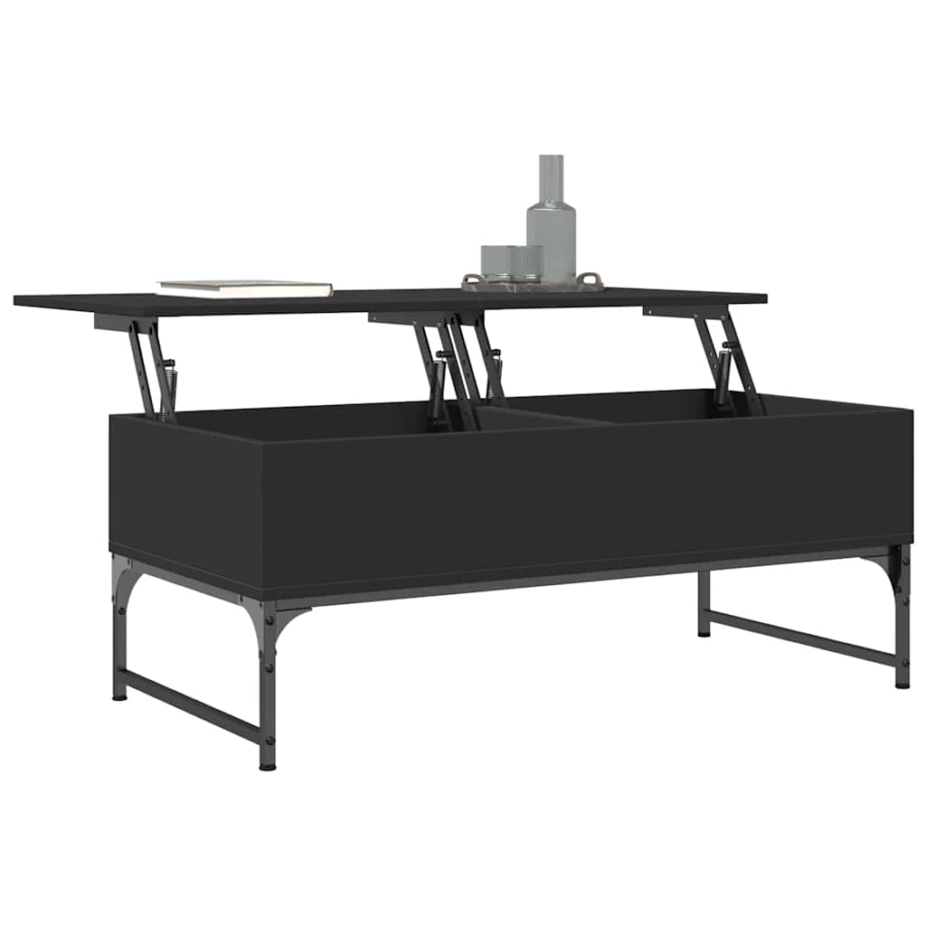 Stolić za kavu crni 100 x 50 x 40 cm konstruirano drvo i metal