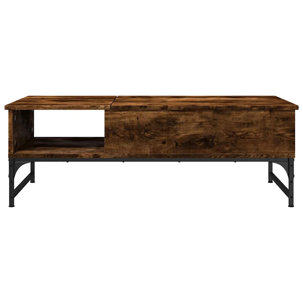 Stolić za kavu boja hrasta 100 x 50 x 35 cm od drva i metala