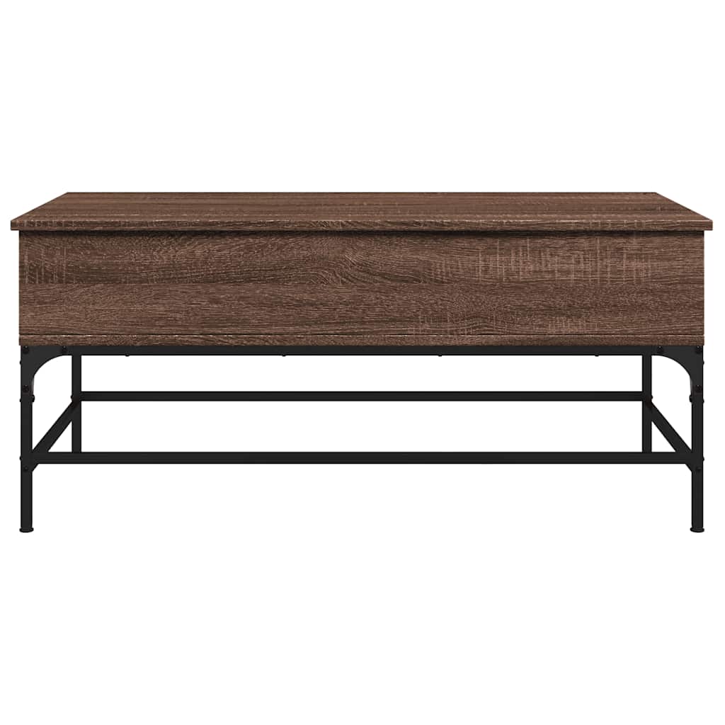 Stolić za kavu smeđa boja hrasta 100x50x45 cm od drva i metala