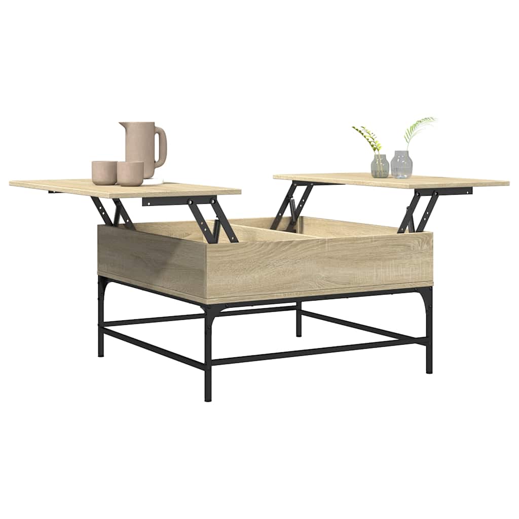 Stolić za kavu boja hrasta sonome 80x80x45 cm od drva i metala