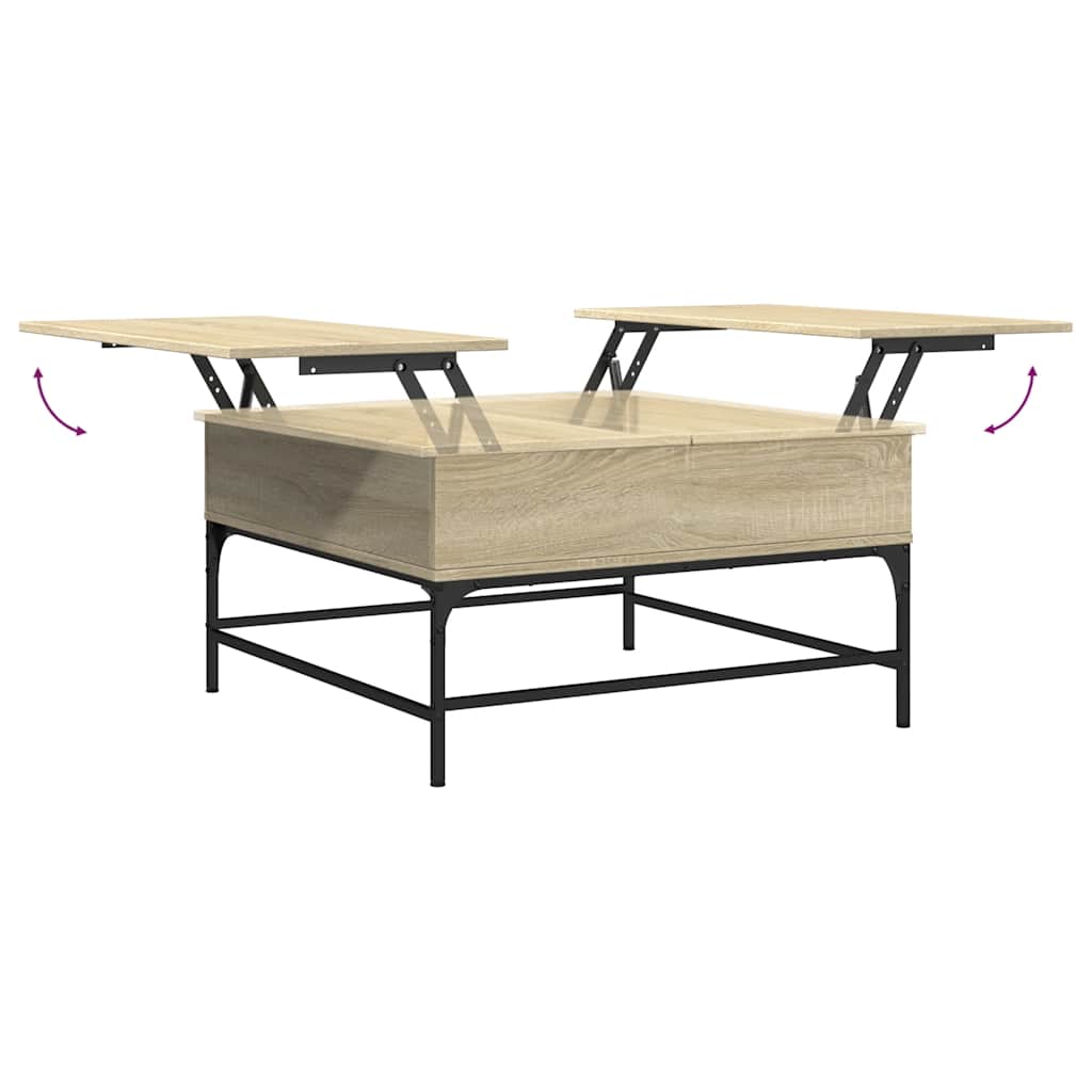 Stolić za kavu boja hrasta sonome 80x80x45 cm od drva i metala