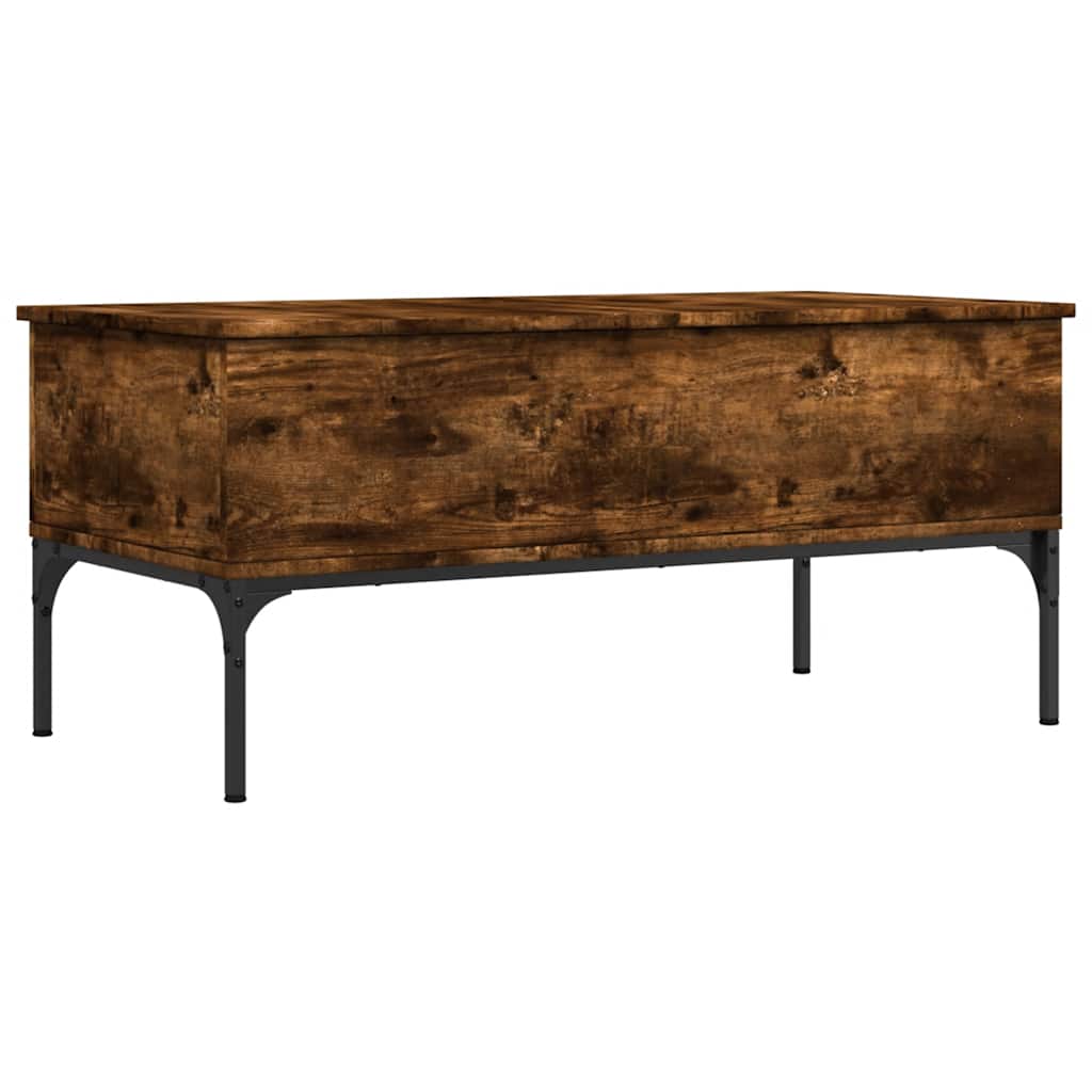 Stolić za kavu boja hrasta 100x50x45 cm od drva i metala
