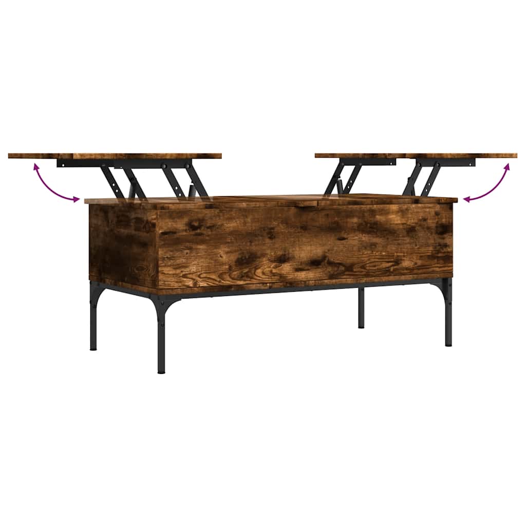 Stolić za kavu boja hrasta 100x50x45 cm od drva i metala