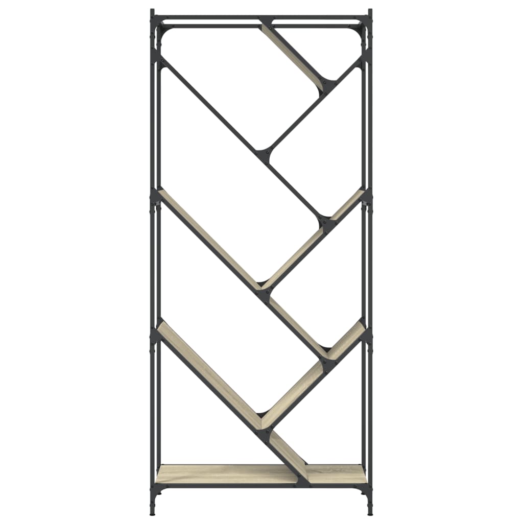 Regal za knjige boja hrasta 79 x 30 x 180 cm od drva i metala