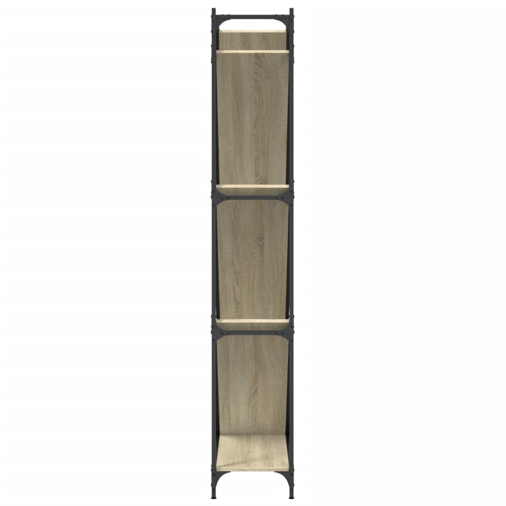 Regal za knjige boja hrasta 79 x 30 x 180 cm od drva i metala
