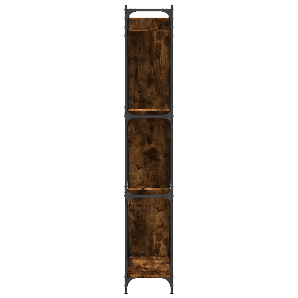 Regal za knjige smeđa boja hrasta 79x30x180 cm od drva i metala