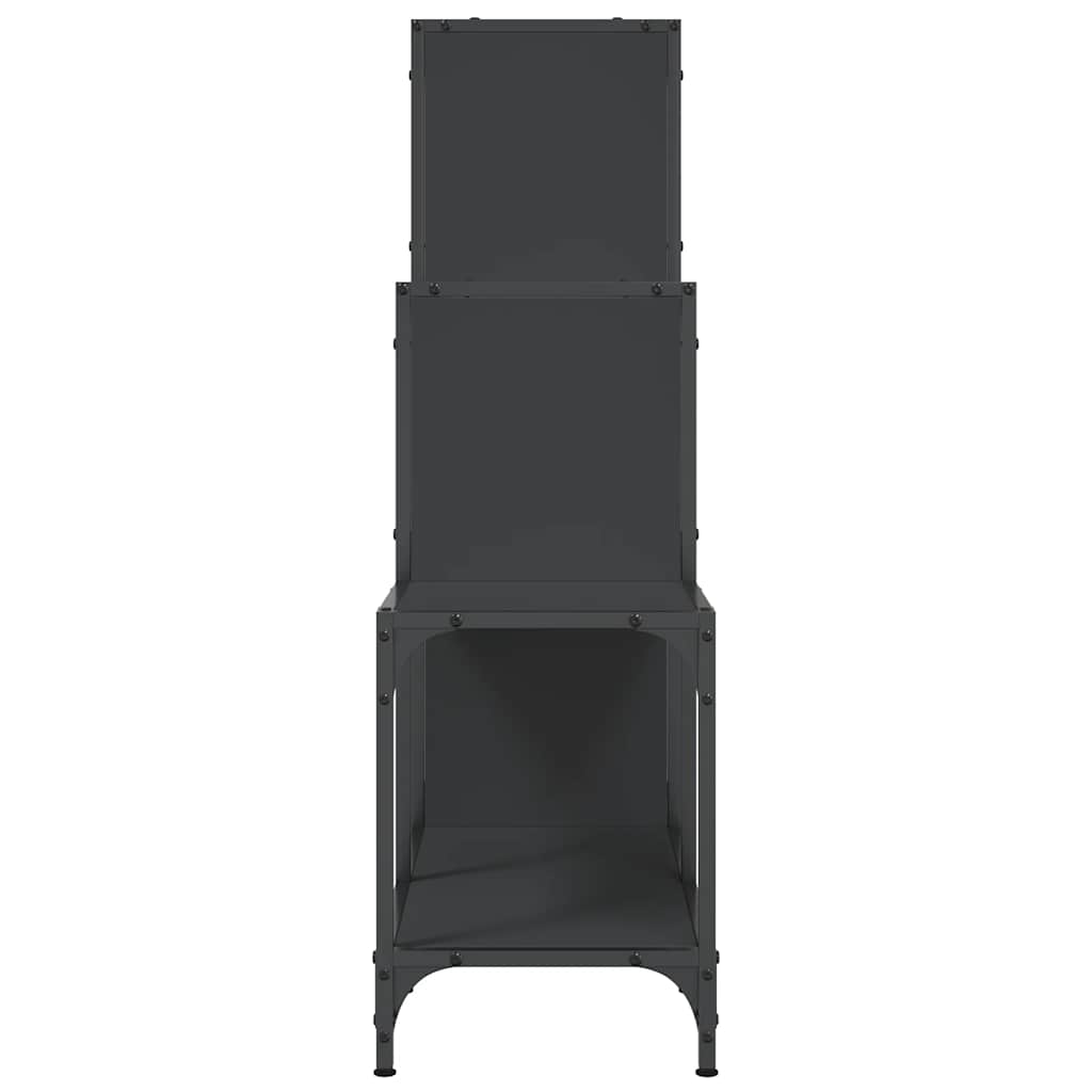 Regal za knjige crni 92 x 30 x 102 cm konstruirano drvo i metal