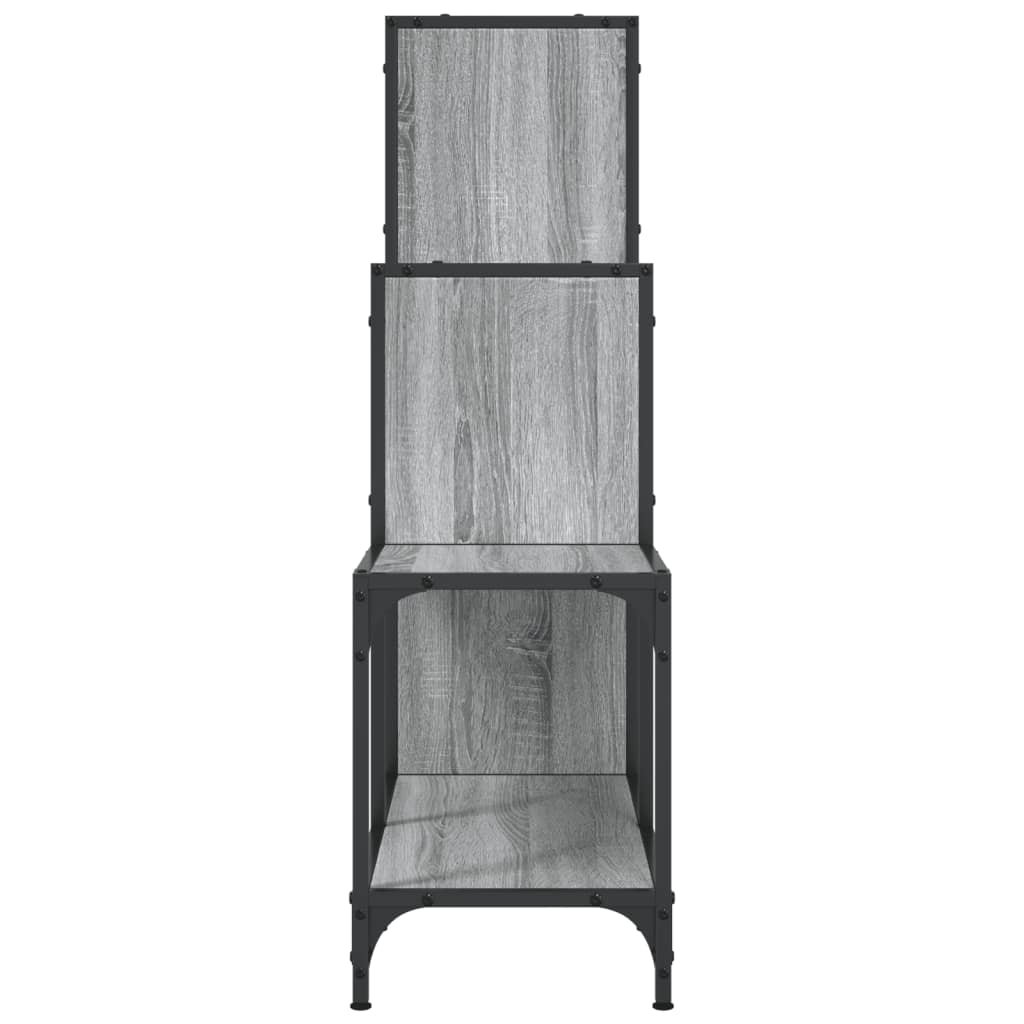 Regal za knjige siva boja hrasta 92x30x102 cm od drva i metala