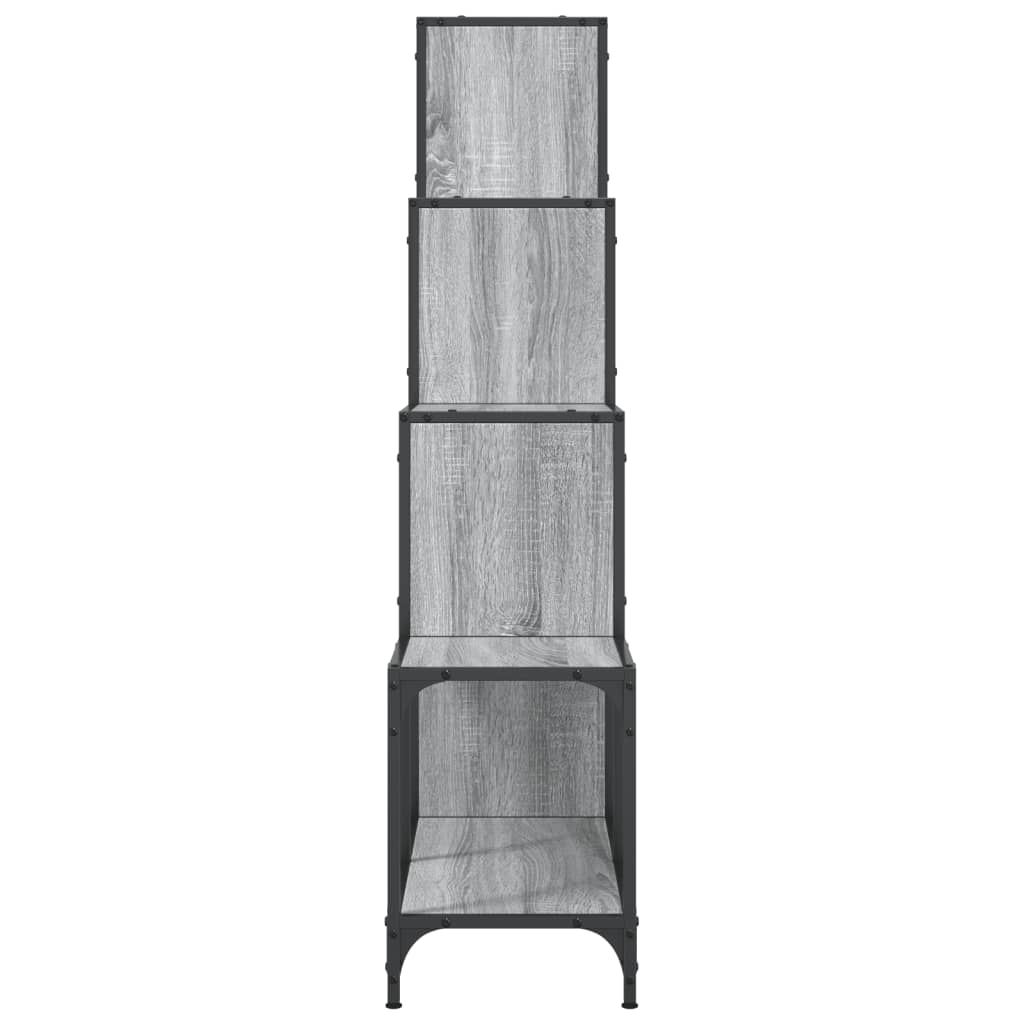 Regal za knjige siva boja hrasta 122x30x132 cm od drva i metala