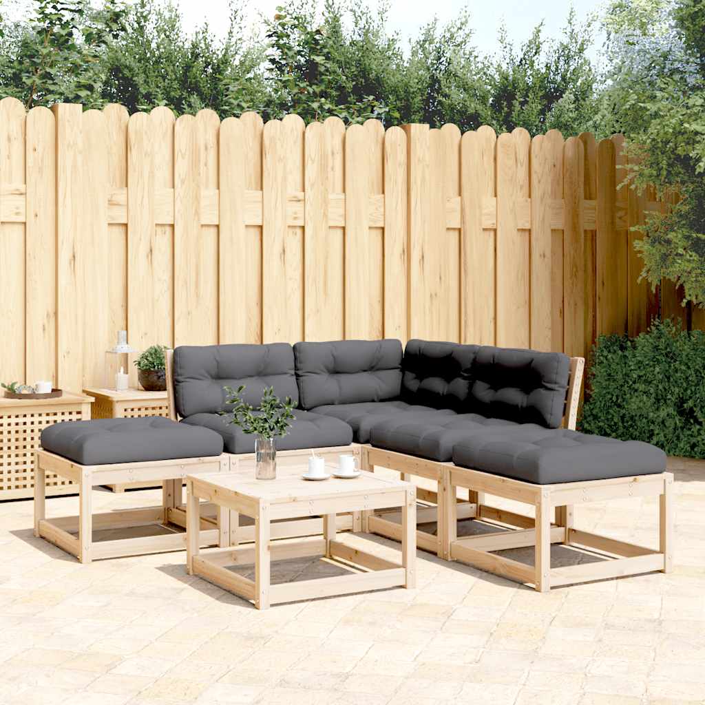5-dijelni set vrtnih sofa od masivne borovine s jastucima