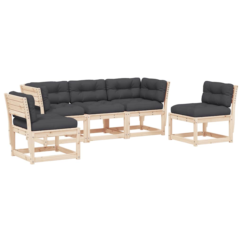 5-dijelni set vrtnih sofa od masivne borovine s jastucima