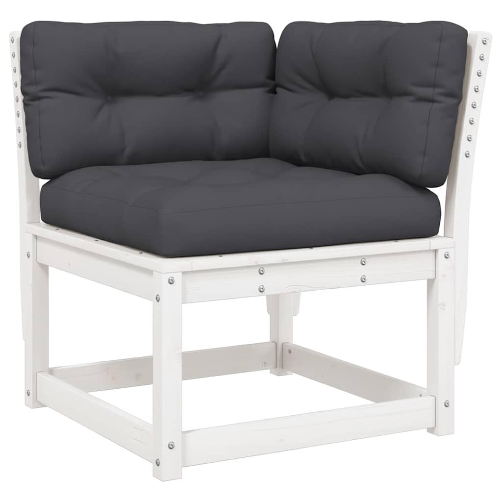 6-dijelni set vrtnih sofa s jastucima bijeli masivna borovina
