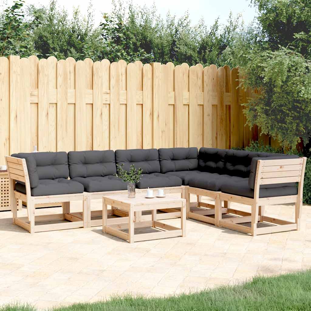 6-dijelni set vrtnih sofa od masivne borovine s jastucima
