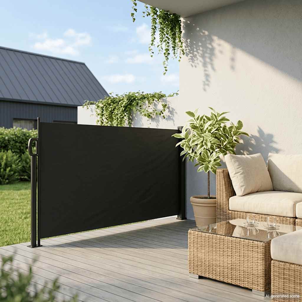 Bočna tenda na uvlačenje crna 100 x 300 cm