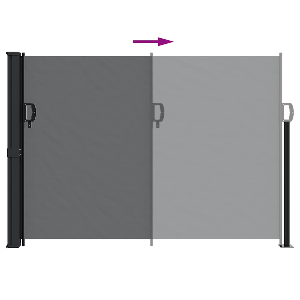 Bočna tenda na uvlačenje crna 140 x 300 cm