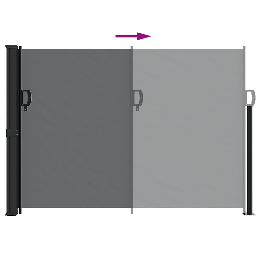 Bočna tenda na uvlačenje crna 140 x 500 cm